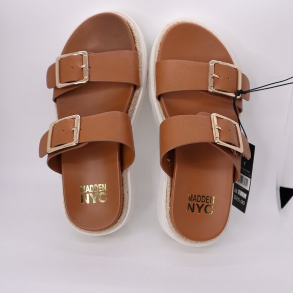 Madden NYC Sandals sz 9 Women’s Flatform Two Strap Sandals nwb - Picture 3 of 4